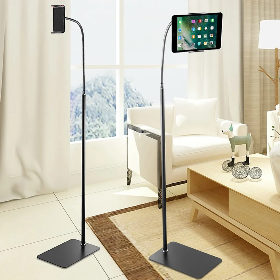 1.76m Tripod Floor Stand Foldable Tablet Phone Holder for 4-12.9inches Mobile Phone Tablet Sofa Bed Stand for IPAD Air Pro Mount