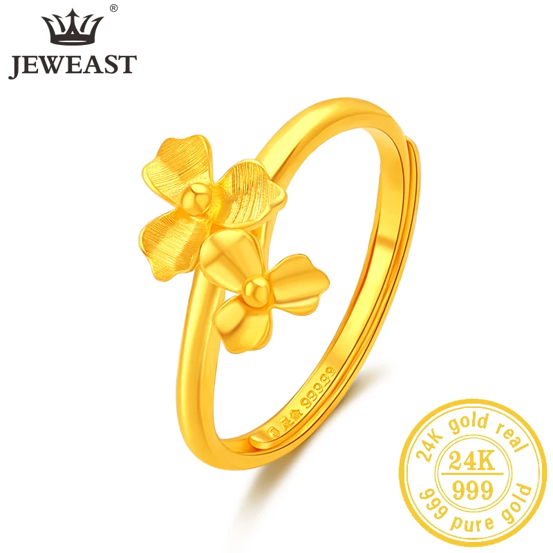 

JLZB 24K Pure Gold Ring Real AU 999 Solid Gold Rings Elegant Shiny Beautiful Upscale Trendy Classic Jewelry Hot Sell New 2023