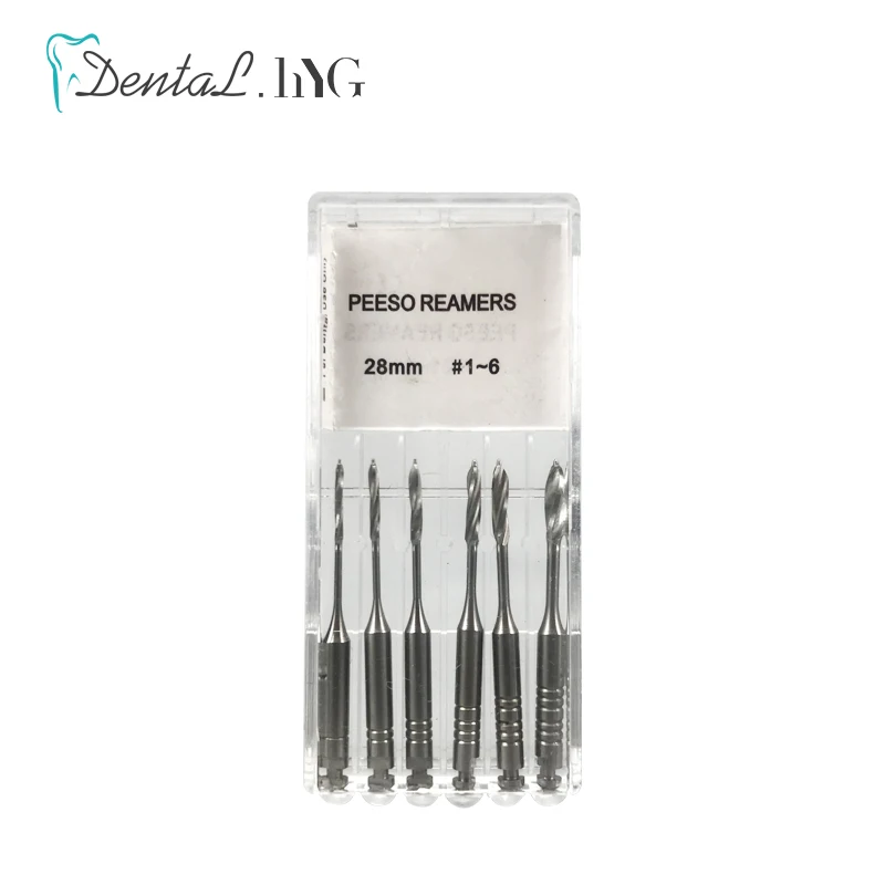 6pcs/pack 28mm 1~6# Dental Peeso Reamers Drill Burs Endo Fles Dentist Endodontic Materials Dental equipment tools