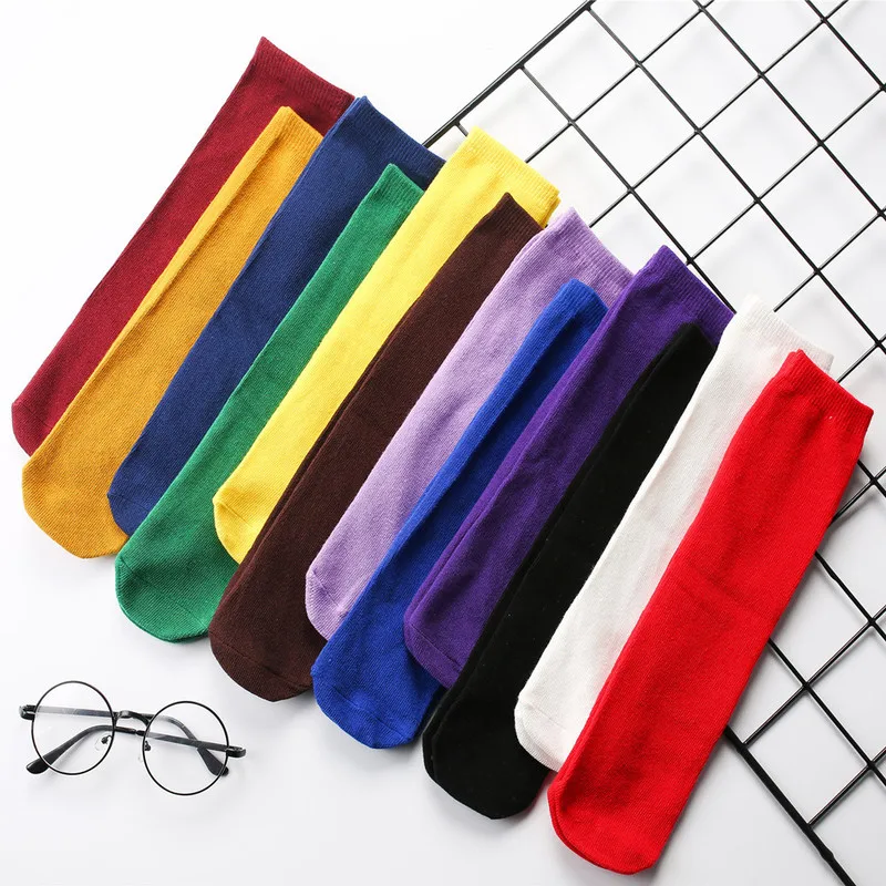 2-12Y Girls Knee High Long Socks Girls Knee Socks leg warmers White socks Baby Kid Socks Girl Children Cute Princess Solid Color