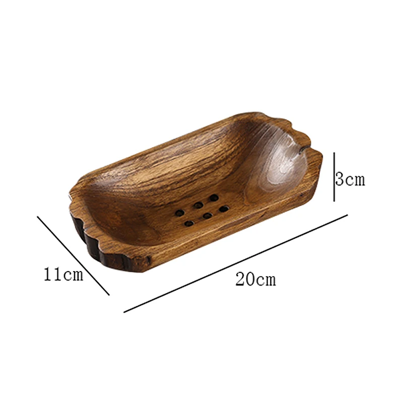 solid wood soap box mango wood handmade storage holder with hole Creative Jewelry Rack