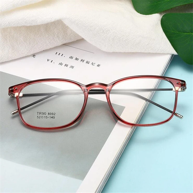 Ultralight Steel Wire Finished Myopia Glasses Women Men Square Student Short-sighted Glasses Diopter -0.5 -1.0 -1.5 -2.0 To -6.0