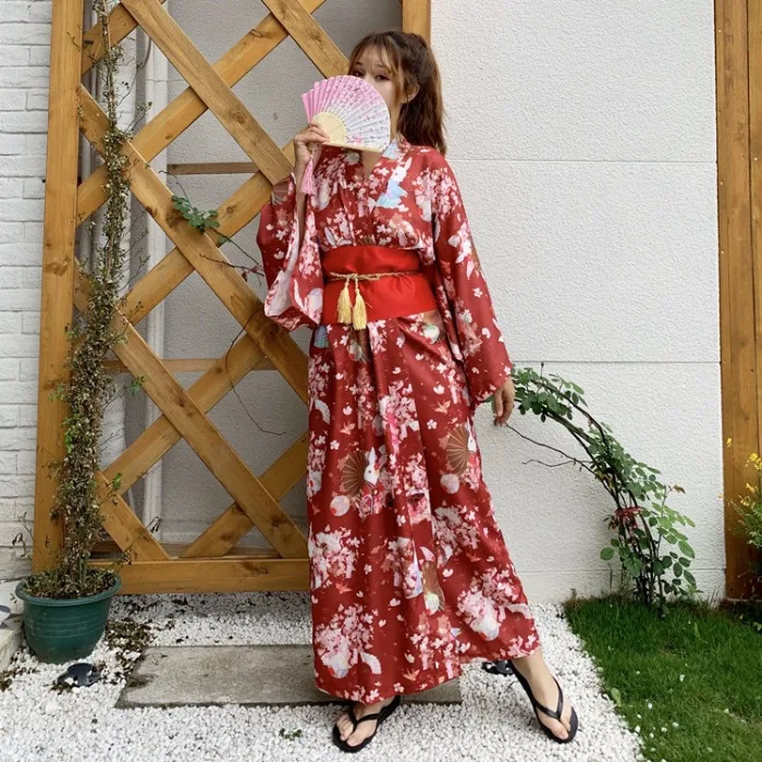 Japanese Kimono Cute Rabbit Improved Kimono Outfit for Women Traditional Style Robe Yukata Costumes Vintage Soft Dress Clothing