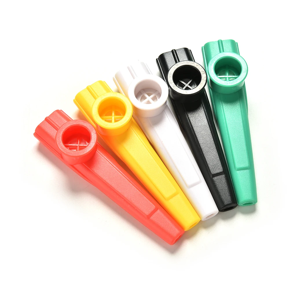 5 couleur mixte en plastique Kazoo Instrument à vent Kazoo Instrument cadeau Instrument pour enfants fête fournitures Cheerleading sifflet