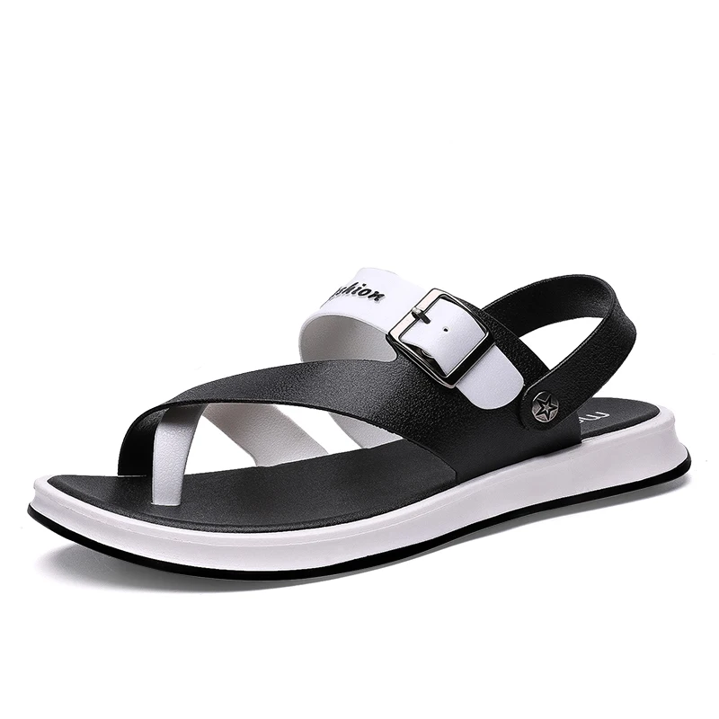 Men Sandals Split Genuine Leather Sandals Men Shoes Brand Men Casual Shoes Men Slippers Summer Beach Sandals Comfort Flip Flops