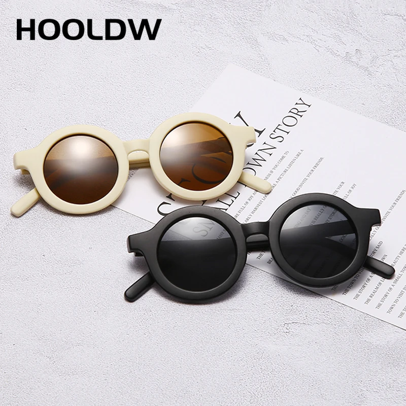 

HOOLDW New Round Kids Sunglasses Children Sun Glasses Boy Girl Outdoors Travel UV400 Protection Eyewear Baby Lentes De Sol Gafas