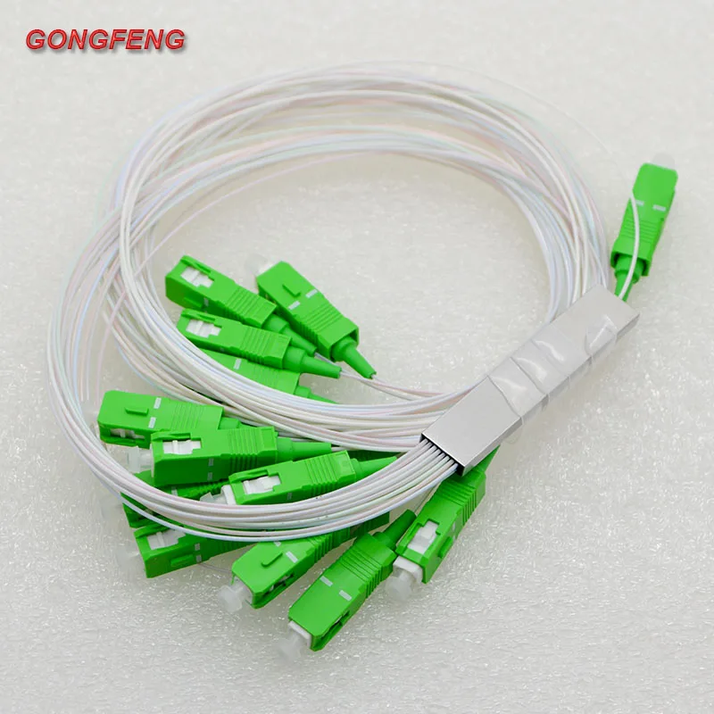 10pcs NEW Mini Steel Tube Connector Differential SC/UPC/APC Fiber Optic Connector 1*16 PLC Optic Fiber Splitter Free Shipping