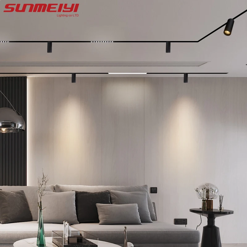Moderne Track Verlichting Systemen Set Plafond Ingebed Magnetische Track Lichten Led Spotlight Armatuur Lineaire Spoor Rail Verlichting Deco