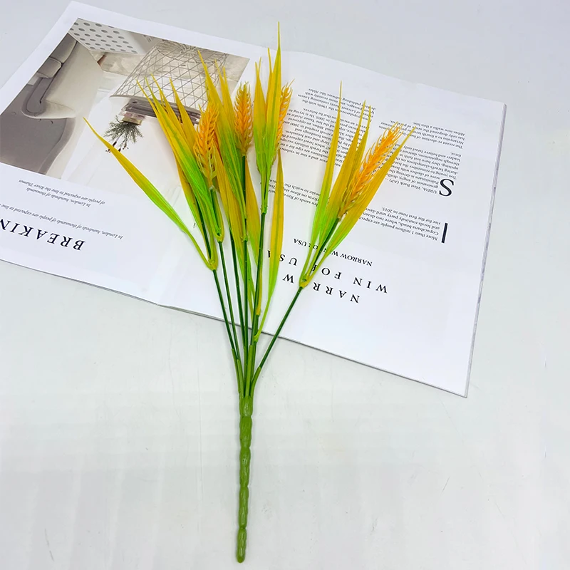 Artificial Wheat Spike Flower, Rice Bouquet, Wheat Straw Plastic Wheat Grain, Home Garden Party, Wedding Decoration
