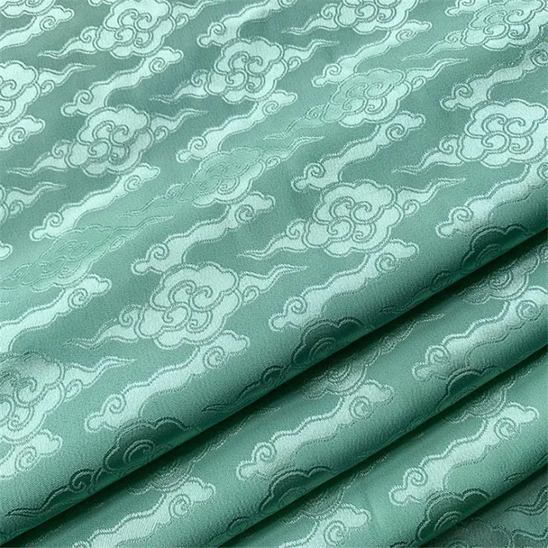 CF982 Clouds Jacquard Brocade Stain Fabric, Chinese Style Clothes Fabrics, Home Textiles, DIY Material, Monochromatic,