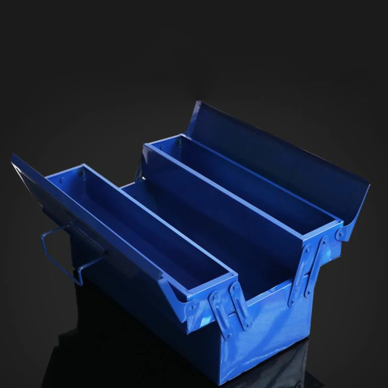 Iron Suitcase Tools Box Professional Complete Toolbox Empty Metal Side-opening Double-handle Storage