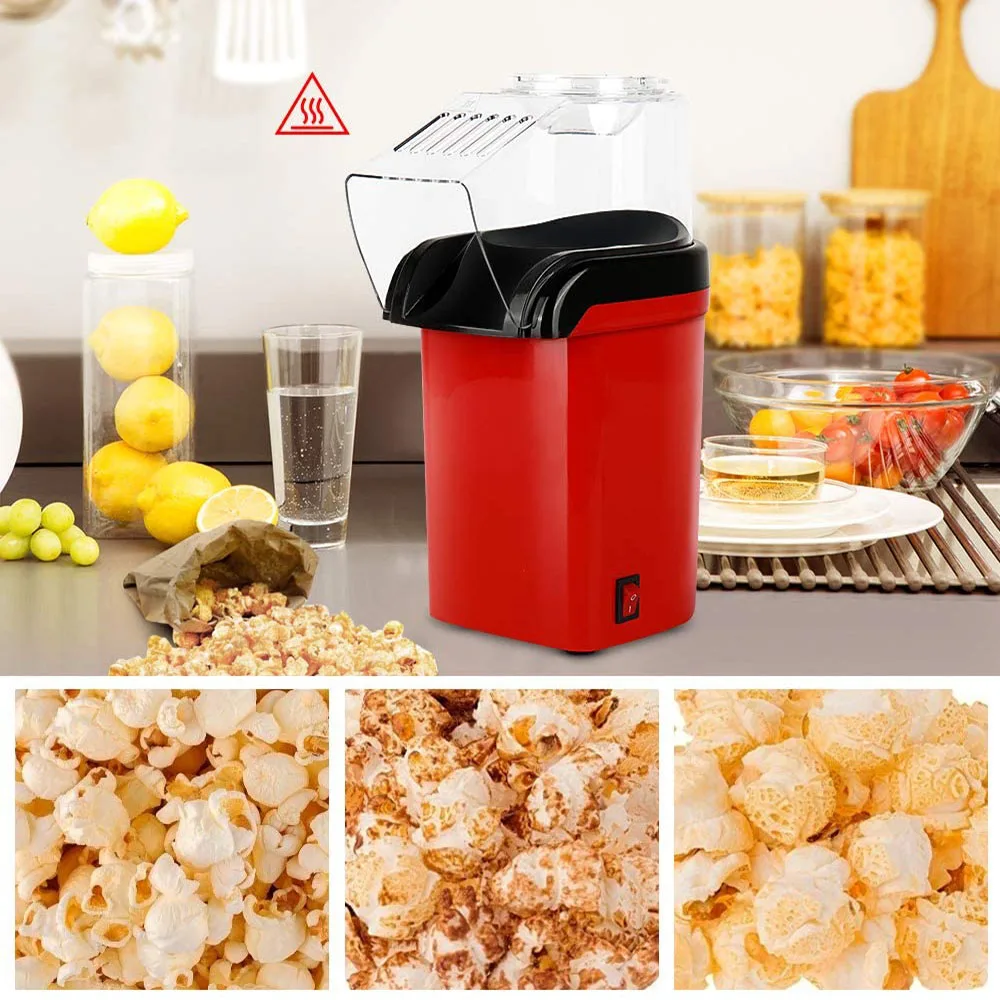 1200W Mini Popcorn Machine Household Healthy Hot Air Oil-free Popcorn Maker Corn Popper For Home Kitchen Baking Tools