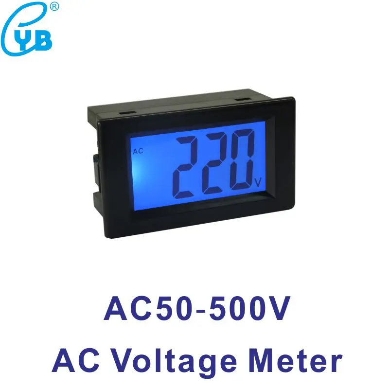 D85 Digital Voltage Meter AC 50-500V LCD Display AC Voltmeter Meter Two Wires Voltage Panel Meter Voltmetro Mini Voltage Monitor