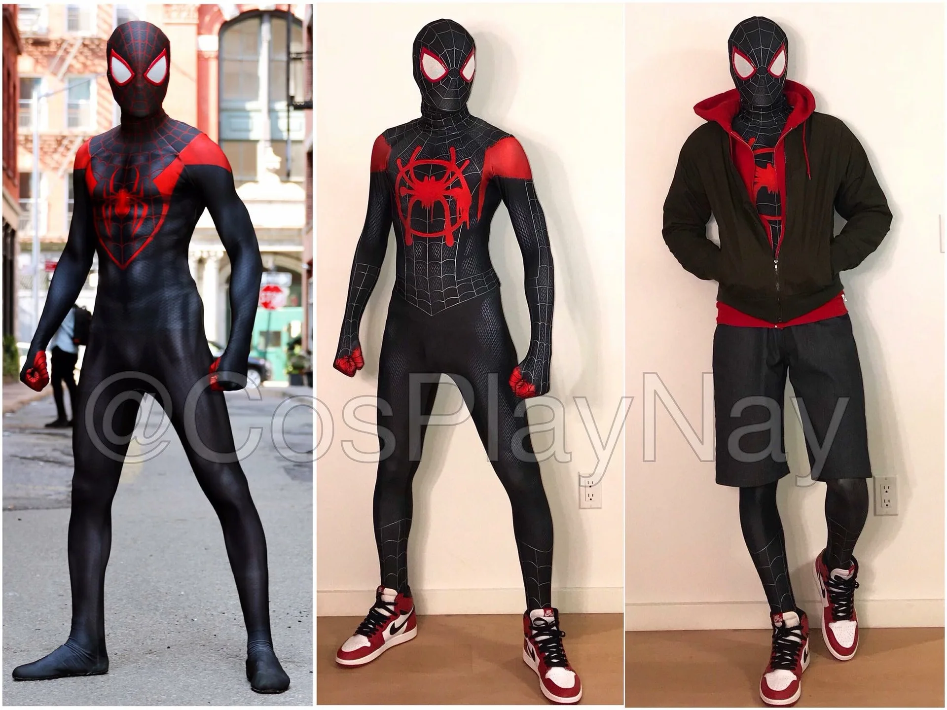 アニメスマイルモアレススパイダーマンコスプレコスチューム、3D