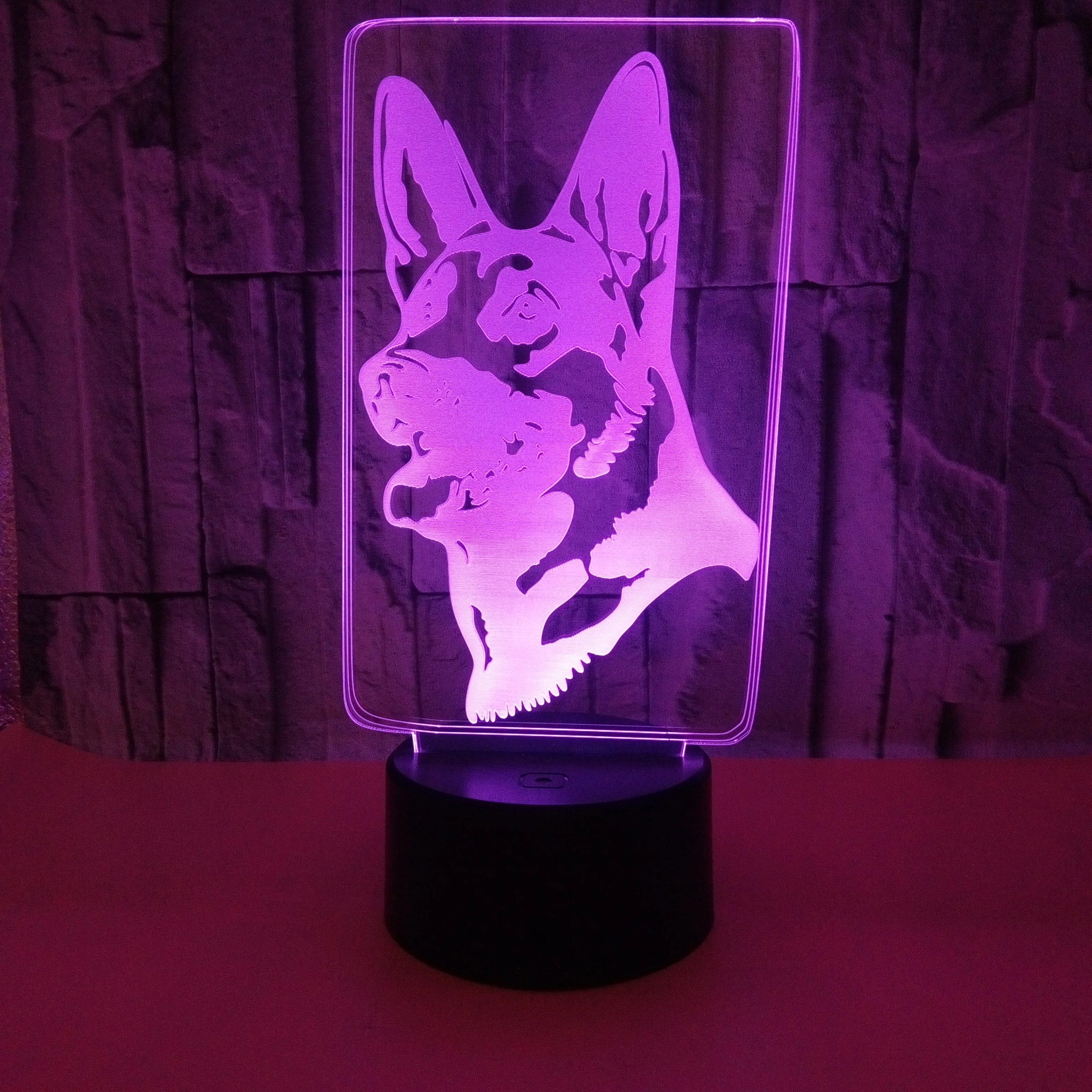 

German Shepherd Dog 3D LED Night Light USB Touch Table Lamp 7 Color Change Gift Light Bedroom Shop Bar Decor DC 5V