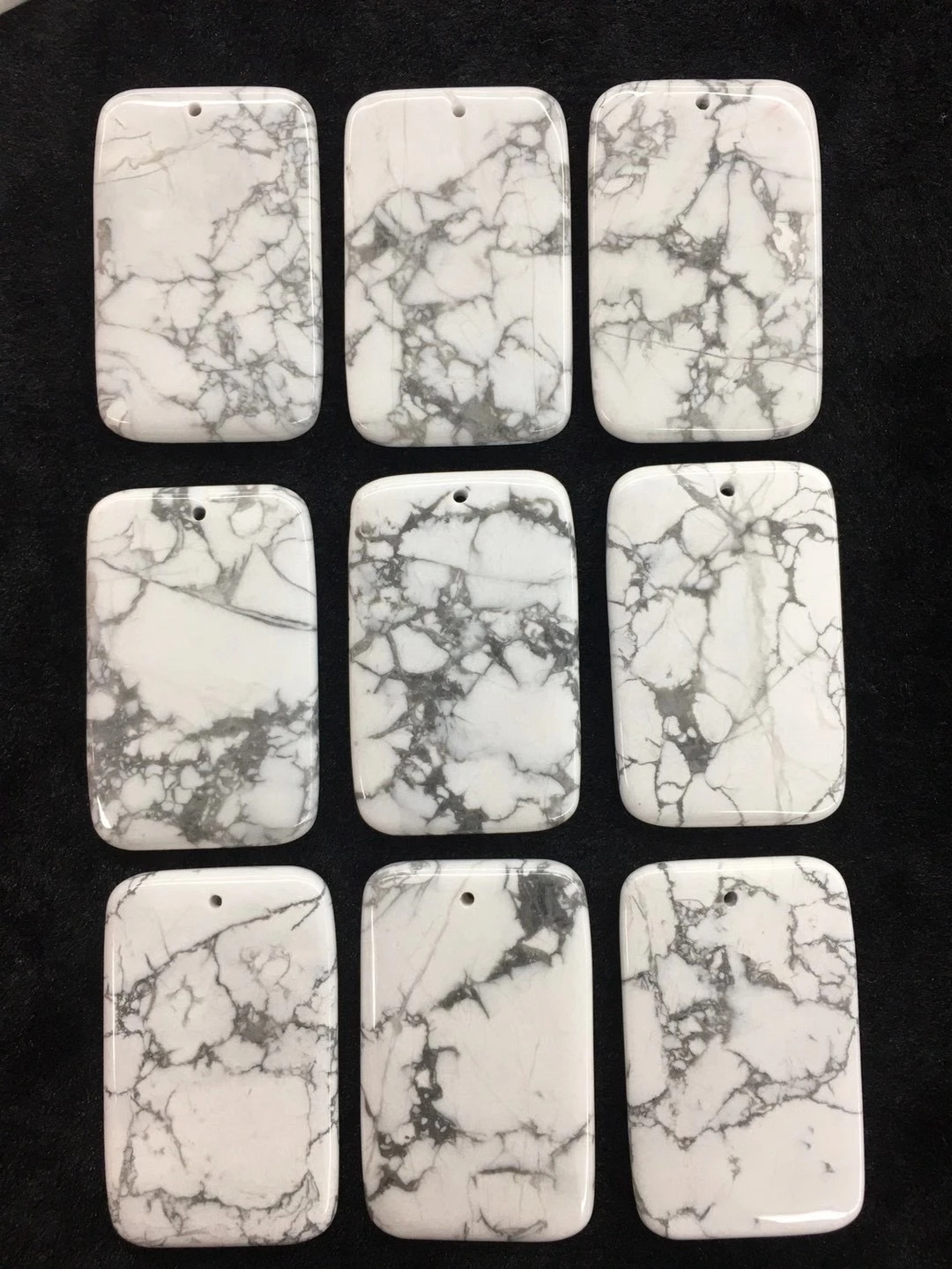 

Wholesale 10pcs/Pack Natural Howlite Stone Bead Pendant,35x55x7mm Rectangle Pendant for Jewelry Necklace DIY