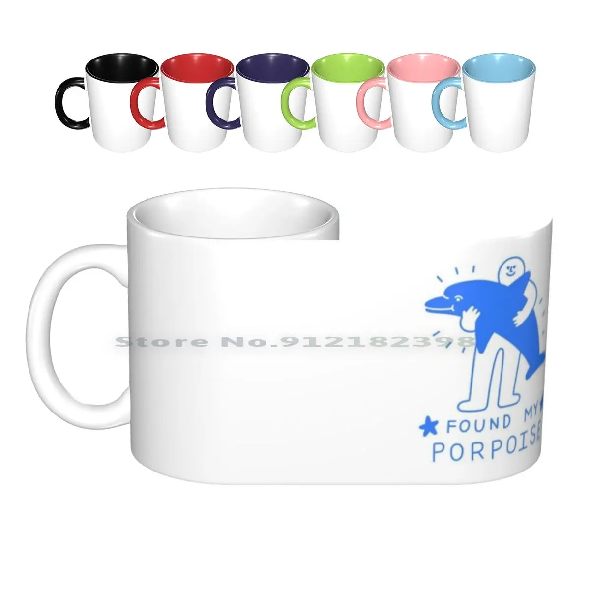 Found My Porpoise Ceramic Mugs Coffee Cups Milk Tea Mug Porpoise Porpoises Funny Cute Pun Purpose Smile Happy Animal Animals