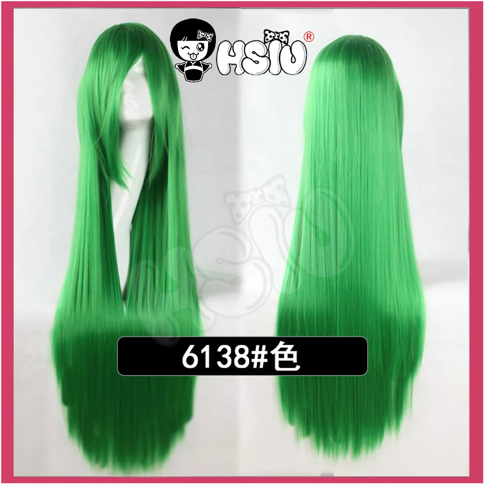 「HSIU Brand」 80cm Cosplay wig Long 22 color Wig Heat Resistant Synthetic Hair Anime Party wig Fiber synthetic wig+Free wig cap