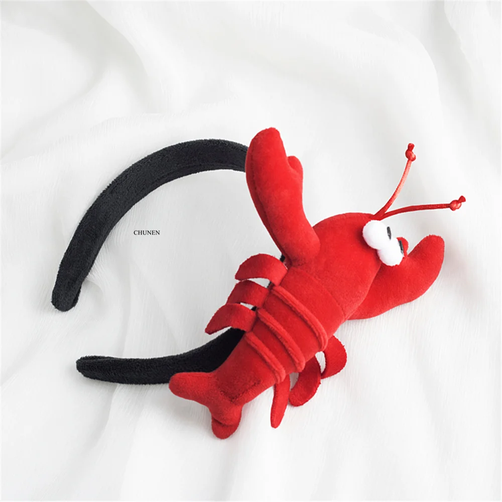 10CM Lobster Ocean Animal Head Band Accessories Stuffed Plush Toy