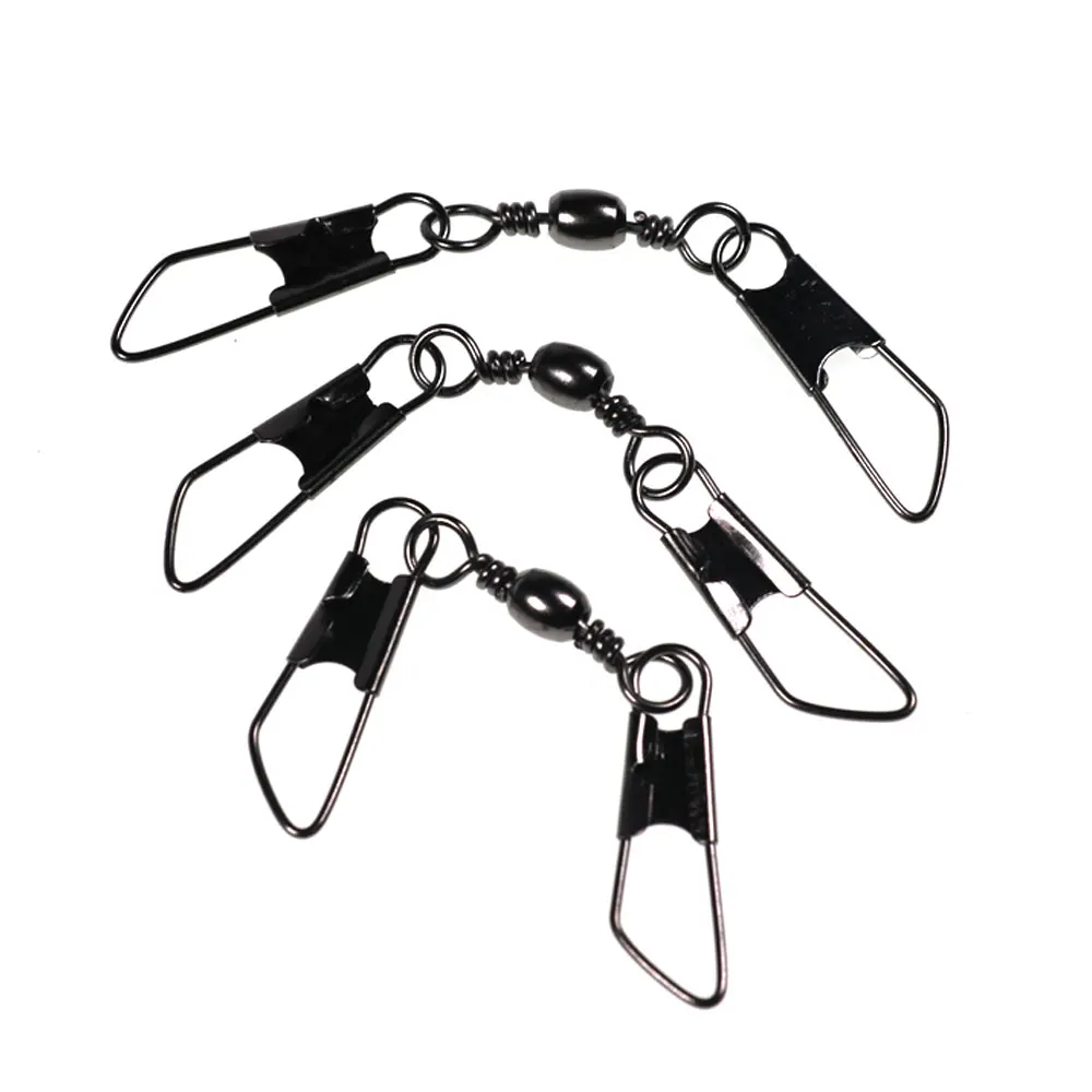 50 stücke/20 stücke Barrel Wirbel Mit Doppel Sicherheit Snaps Schnell Ändern Pin Angeln Locken Haken Stecker Angeln Gemeinsame zubehör – Detail 6