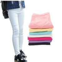 2024 Kids Girl Pants Spring Autumn Candy Color Elastic Pencil Trousers Child Solid Leggings For 2-11Y Children Clothing