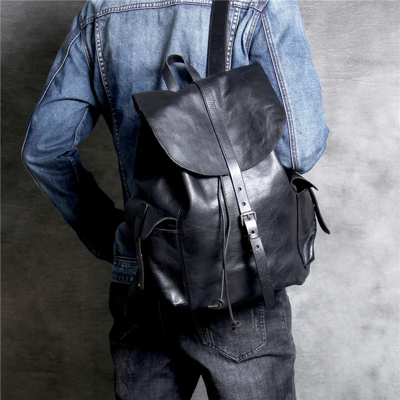 PNDME designer luxury genuine leather men's women's backpack fashion vintage high quality soft cowhide travel laptop bagpack