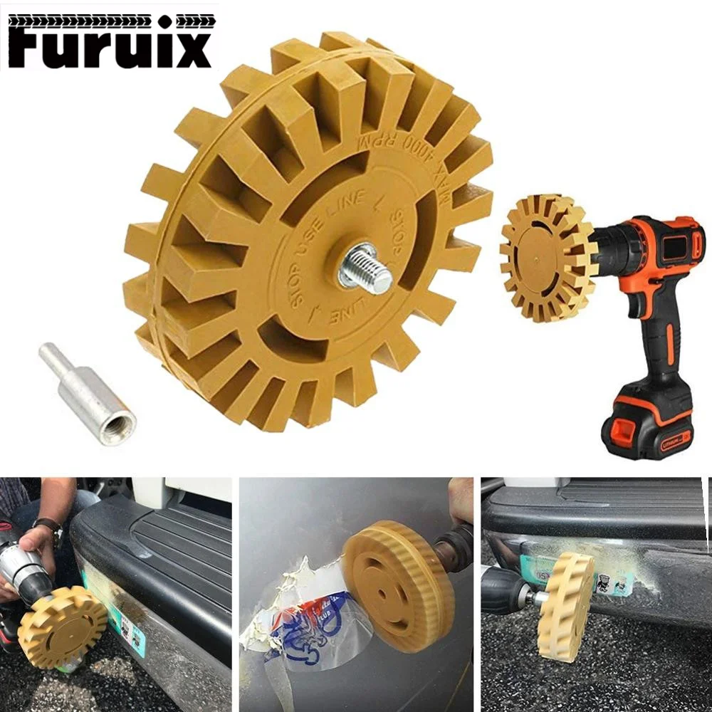 4 Inch 100mm Power Drill Adapter Decal Removal Anti Scratch Practical Pinstripe Quick Eraser Wheel Rubber Effective Auto Smooth