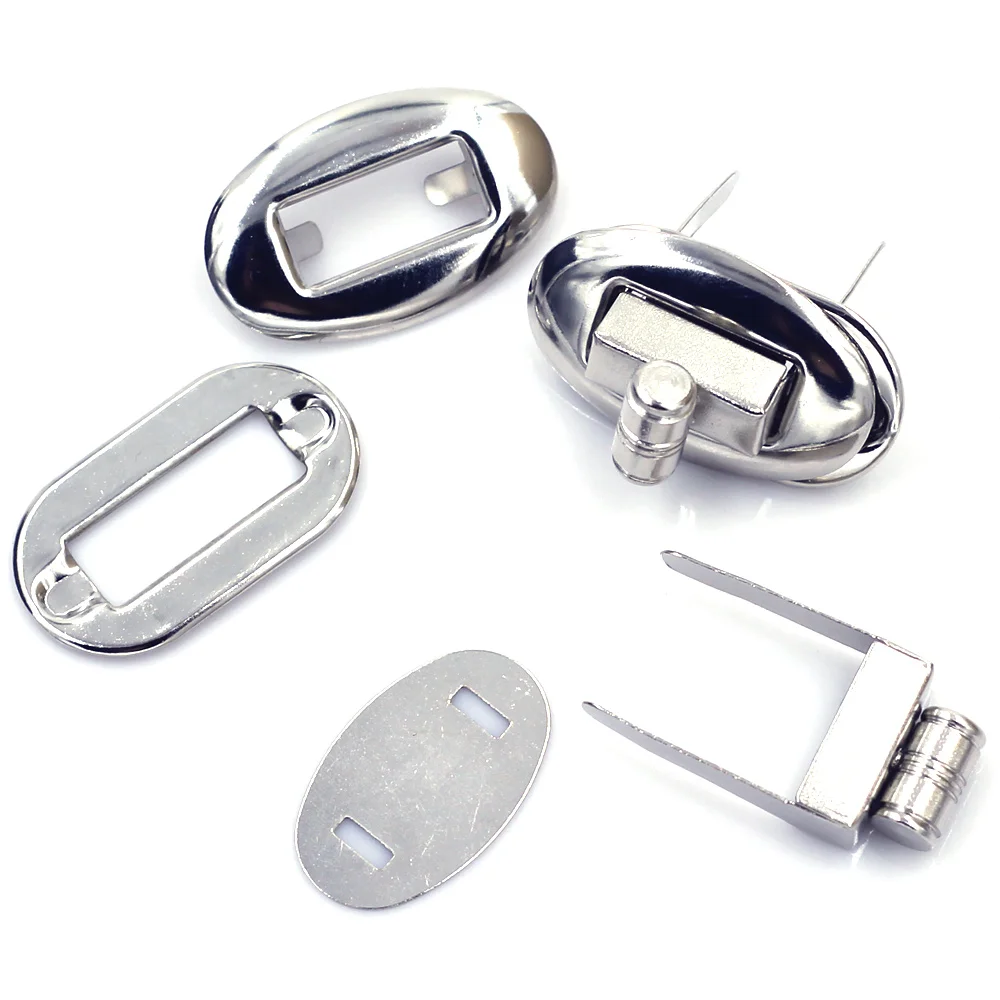 

50Sets Silver Tone Kiss Clasps Twist Turn Locks Oval Alloy For Leather Purse Luggage Bag Frame Hardware DIY Findings 32x20mm