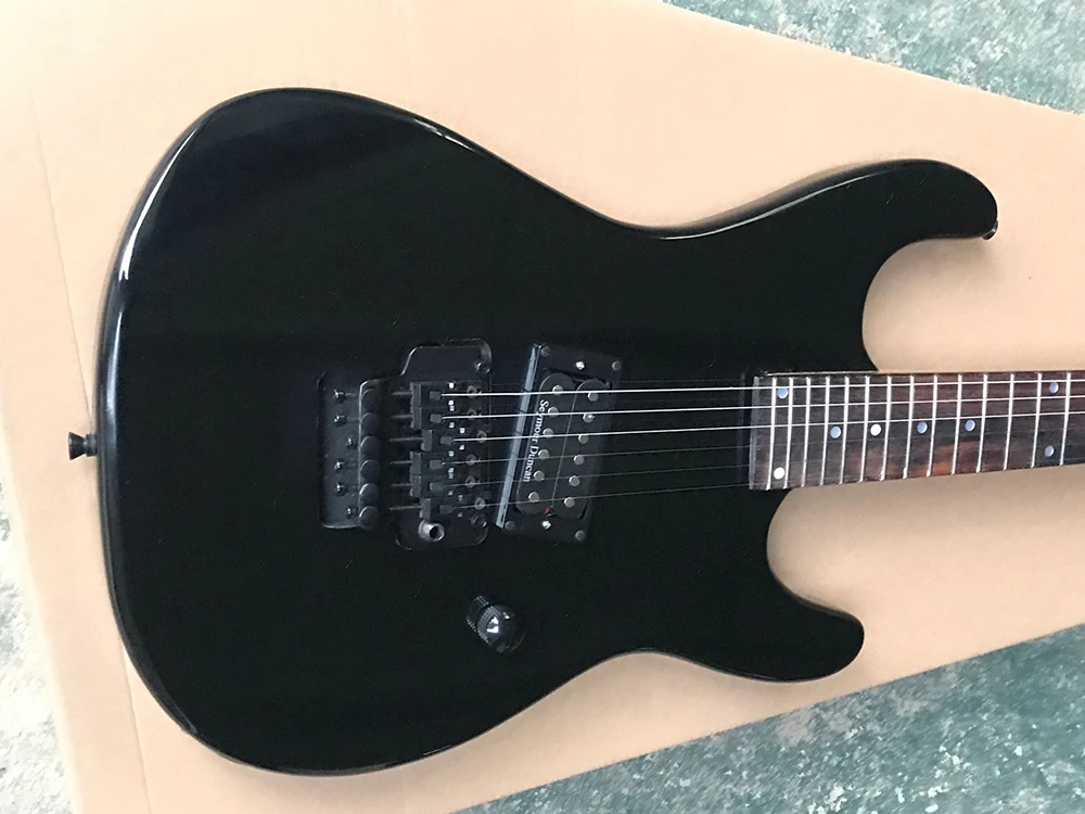 Black Electric Guitar with Tremolo,Rosewood Fretboard with 24 Frets,Customize Logo/Color Available