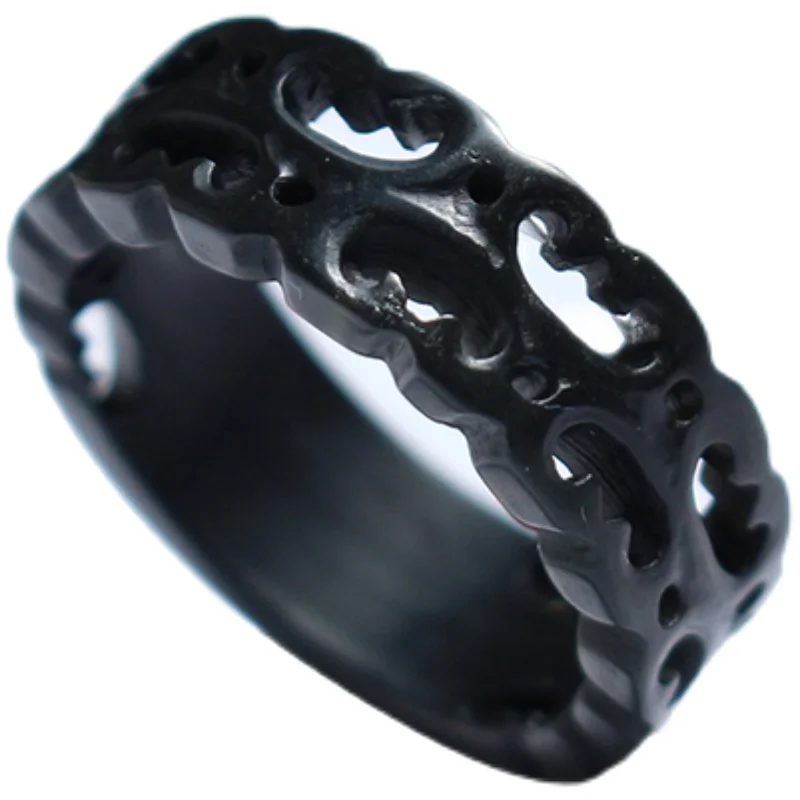 Natural hetian jade ring, handmade hollow out sculpture simple jade ring, men party wedding jewelry gift rings for woman