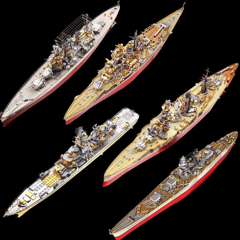 Piececool 3D Metal Puzzle Russian Japan Battleship tank plane DIY Assemble Model Kits Laser Cut Jigsaw  learning toys for child