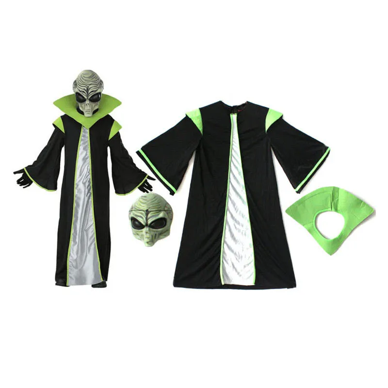 Child Adult Deluxe All-powerful Leader Out Space Scary Alien Costume For Kids Robe Halloween War cosplay S M L