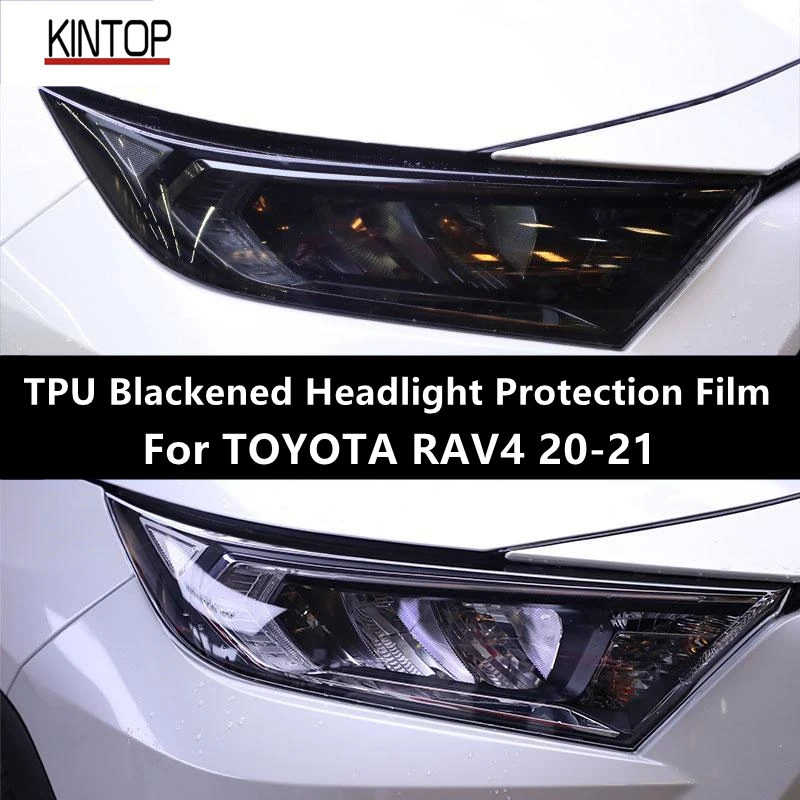 

For TOYOTA RAV4 20-21 TPU Blackened Headlight Protective Film, Headlight Protection,Film Modification