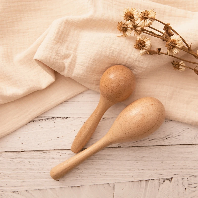 Marteau de sable en bois de hêtre pour bébé, hochets Maraca, jouet musical, jouets amusants pour enfants, cadeau