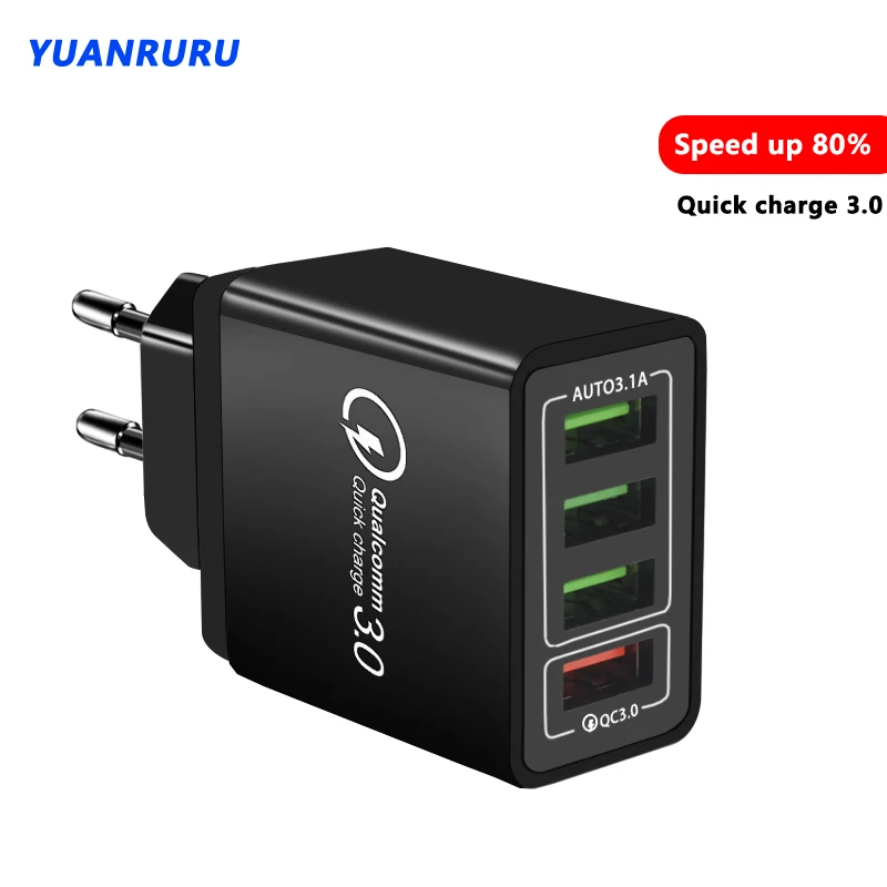 

Быстрая зарядка 3,0 для смартфонов зарядное устройство адаптер Быстрая зарядка 4 порта USB зарядное устройство для Samsung Iphone Mini Huawei