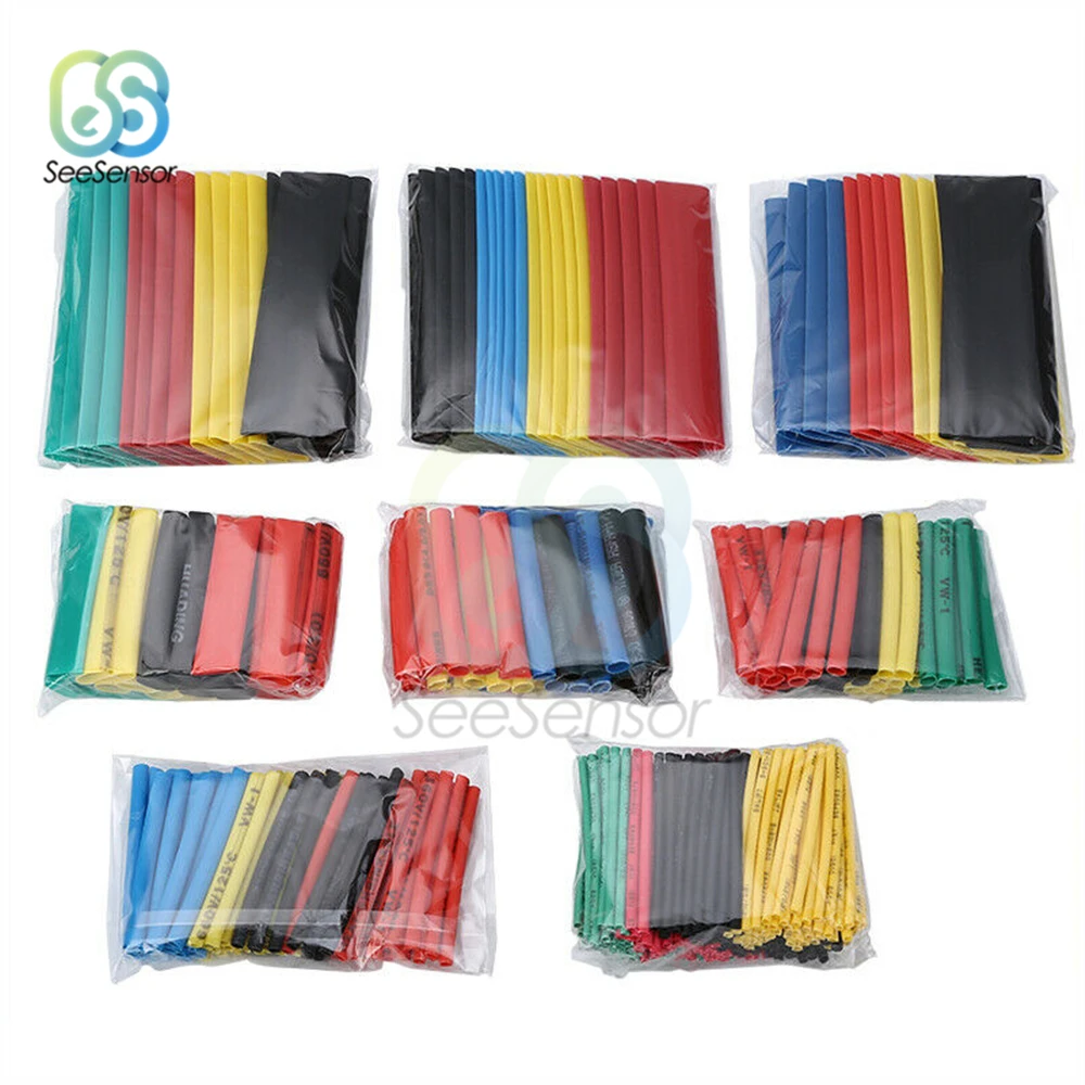 400pcs/set Polyolefin Shrinking Assorted Heat Shrink Tube Wire Cable Insulated Sleeving Tubing Set