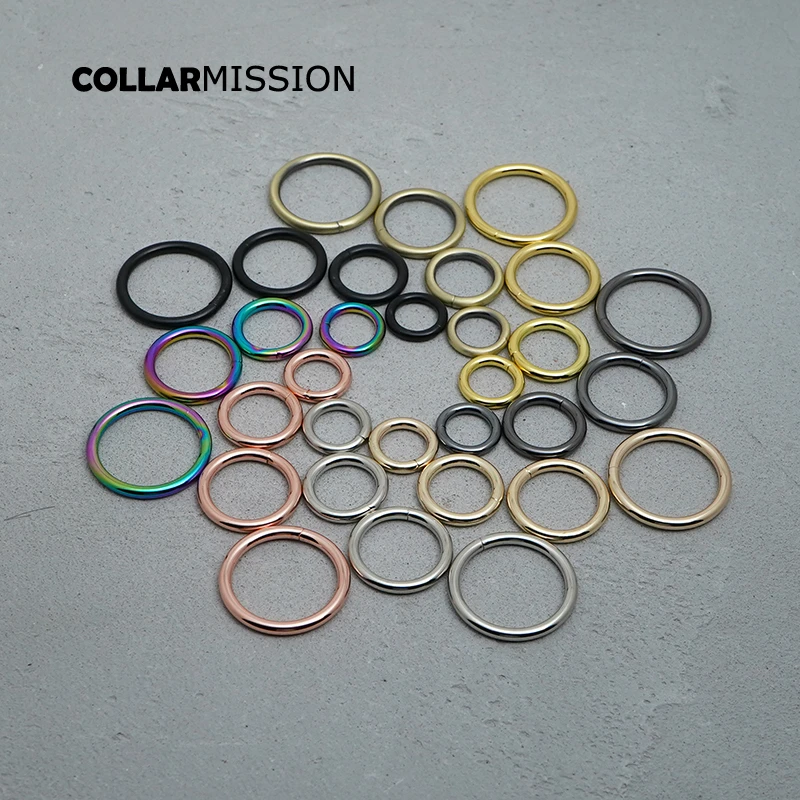 50pcs/lot Colorful metal rings of various sizes 15mm20mm25mm30mm durable accessories for handbags, webbing bags, pet collars