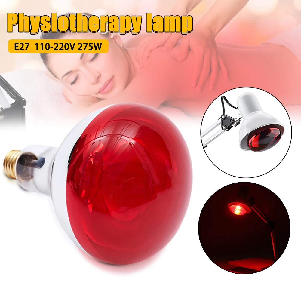 220v 275w lâmpada de terapia de aquecimento infravermelho ajustável corpo inteiro voltar no joelho alívio da dor fisioterapia com lâmpada de luz