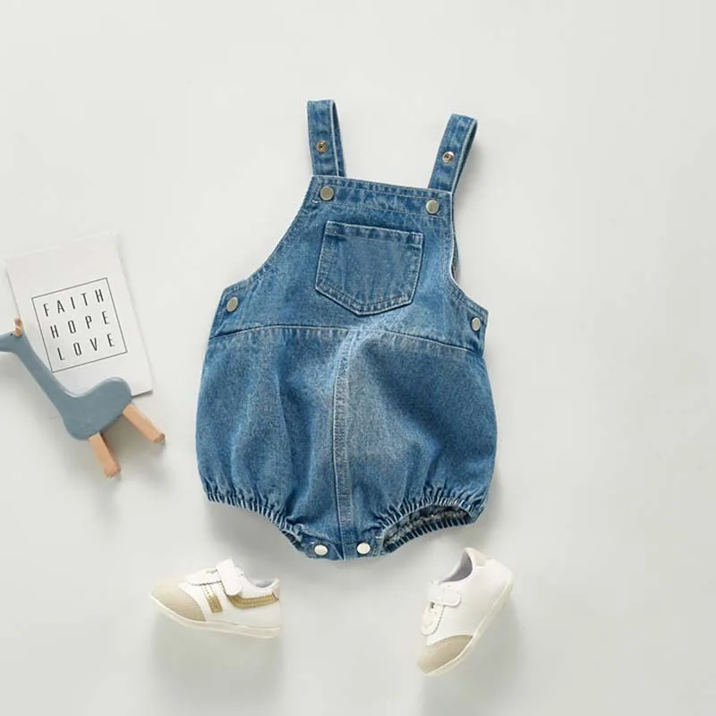 Baby Boys Girls Clothing Sleeveless Baby Denim Bodysuits Kids Jumpsuit New Autumn Baby Denim Overalls