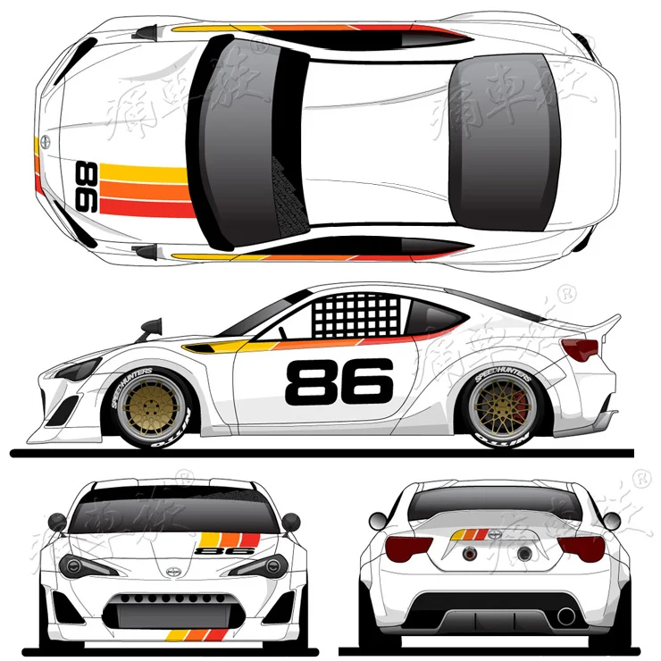 

Автомобильная Наклейка для Toyota GT86 Subaru BRZ Scion Racing, декоративные модифицированные наклейки для кузова
