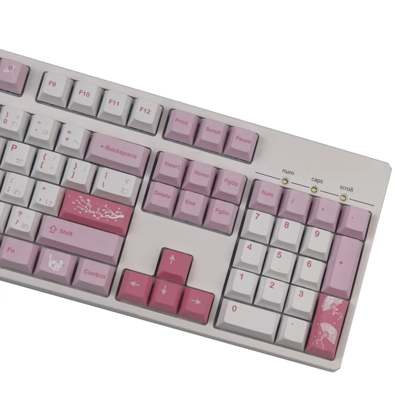 141Keys GMK NightSakura Cat Keycaps PBT Dye Sublimation Mechanical Keyboard Keycap For MX Switch With 1.25U 1.75U 2U Shift