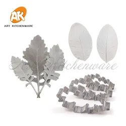 5pcs Chrysanthemum Daisy Leaf Veiner Silicone Mold DIY Handmade Fondant Flower Clay Craft Mould Cake Decorating Tools Bakeware