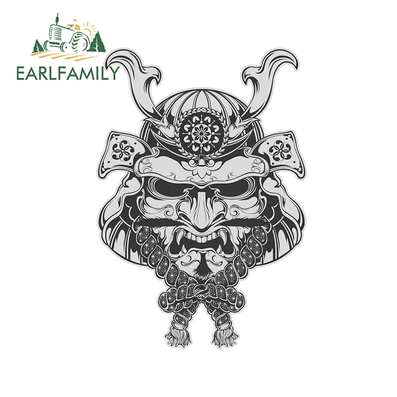 

EARLFAMILY 13cm x 9.3cm for Black Samurai Mask Car Sticker Fine Stickers Waterproof DIY Decal Suitable for VAN RV SUV Vehicle