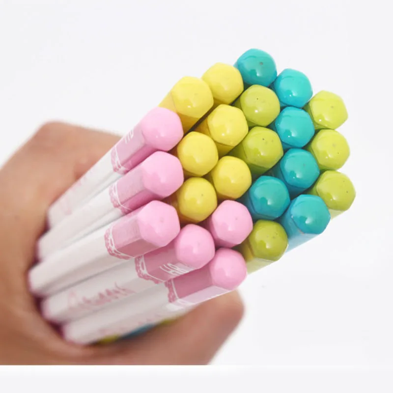 12PCS colour cute Pencils set for school Supplies Eco Friendly Natural Wood Pencil HB Standard Pencil Drawing Office Stationery