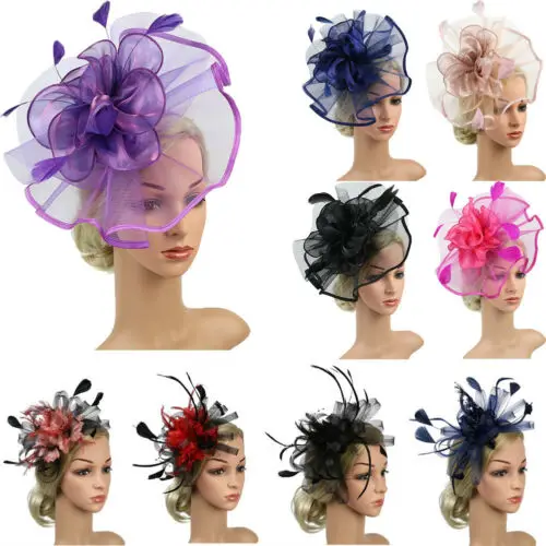 New Fashion Womens Cocktail Party Hat Womens Sinamay Fascinator Wedding Church Matching Dress