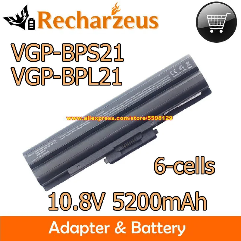 VGP-BPL21 VGP-BPS21 Replacement Battery For VAIO VGN-CS110E/S VGN-CS190EUR SVE1111M1EW PCG3131M VPCF12S1E PCG-31311W VGN-SR390NA