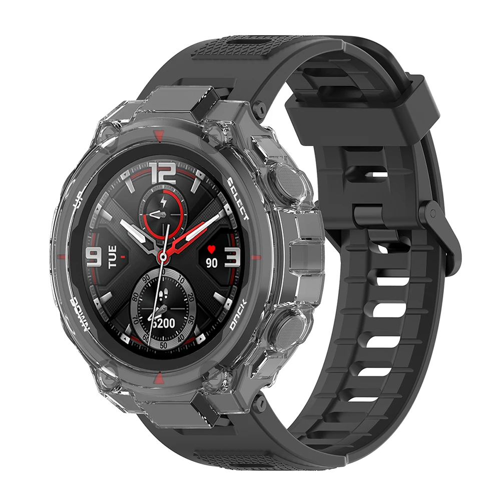 Tpu macio protetor capa caso para xiaomi amazfit t-rex relógio inteligente protetor escudo quadro para huami amazfit trex pro borda pára-choques