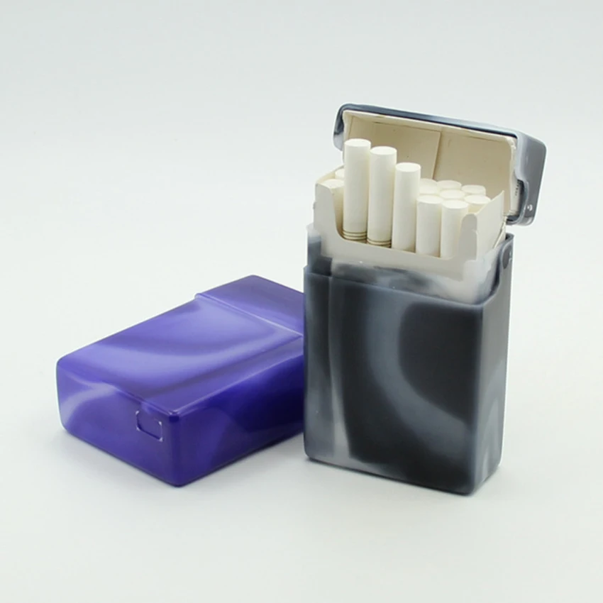 1PC Plastic Cigarette Case Portable Cigarettes Box 20 Capacity Cigarette Holder Container Protective Cover Smoking Accessories