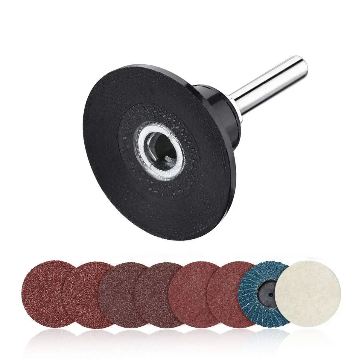 2 "almofada de disco de mudança rápida 1/4" suporte haste superfície disco de condicionamento almofada de lã lixa gancho loop para polimento