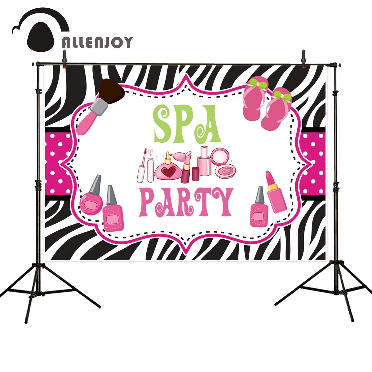 Allenjoy Zebra pattern Background For Photography Spa Party Banner decoracion Backdrop cosmetic Bridal shower Photo Studio Props